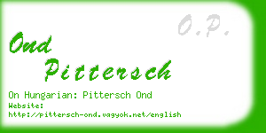ond pittersch business card